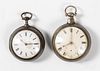 Two English key wind pocket watches