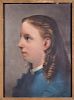 Elizabeth Moor Reif (19th Century) Portrait of a Girl, Oil on board,