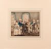 Artist Unknown (Early 19th Century) Interior Scene with George Washington, Martha and the Founding Fathers, Watercolor,