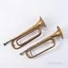 Two Brass Military Bugles