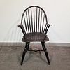 Black-painted Continuous-arm Windsor Chair