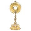 MONSTRANCE. MEXICO, 18th century. Gilded silver. With seal from assayer José Antonio Lince y González