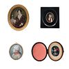 LOT OF FOUR MINIATURE PORTRAITS. MEXICO & FRANCE, 19th Century. Oil and gouache on ivory plaque