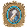 PORTRAIT OF KING LOUIS XVI OF FRANCE. FRANCE, 19th Century. Gouache on vellum. Brass frame with guilloche enamel.