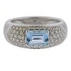 18k Gold Diamond Aquamarine Ring 
