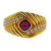 Van Cleef &amp; Arpels 18k Gold Diamond Ruby Ring 