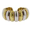 18k Two Tone Gold Diamond Cuff Bracelet 
