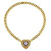 Chimento Blue Sapphire Diamond 18k Gold Heart Necklace