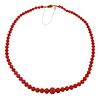 Antique 18K Gold Coral Bead Necklace 