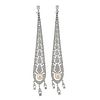 Cartier 6.35ctw Diamond Pearl 18k Gold Drop Earrings 