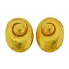 David Webb 18k Gold Swirl Earrings 