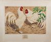 Martin Erich Philipp (1887-1978) White Cocks, Color woodcut,