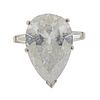 GIA 11.73 H/I3 Carat Pear Shape Diamond Platinum Engagement Ring 