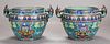 A Pair of Chinese Cloisonné Fish Bowls, 20th Century.