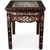 Mother-of-Pearl Inlaid Hardwood Stool