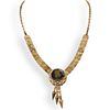 14k Gold and Topaz Mechanical Necklace