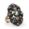 Antique 14k Gold, Emerald and Diamond Ring