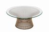 A Warren Platner Glass Table with Chrome Base for Knoll, 20th Century.