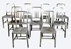A Group of Nine Mid-Century Modern Good Form (Youngstown, OH) Aluminum Side Chairs, 20th Century.