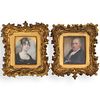 Pair Of 19th Cent. Portrait on Bone Paintings