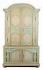 A French Provincial Style Carved and Painted Hardwood Armoire, 20th Century.