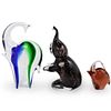 (3Pc) Murano Glass Elephants Figurines