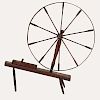 An American Vintage Stained Oak Spinning Wheel, 19th/20th Century.