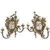 (2 pc) Pair of Bronze Figural Wall Sconces