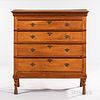 Pine and Maple Chest of Four Drawers