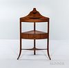Federal Inlaid Tiger Maple Bow-front Corner Washstand