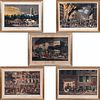 Set of Five Nathaniel Currier Large Folio The Life of a Fireman   Lithographs