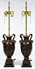 Neoclassical Metal Urn Lamps