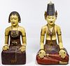Asian Style Hand-Carved Wood Statues
