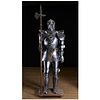 Kitschy life-size suit of armor drinks bar