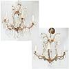 Near pair Maria Theresa style chandeliers