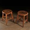 (2) Arts & Crafts oak stools, incl. Horner