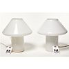 Pair Murano style glass mushroom lamps