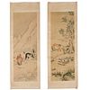 Chinese School, pair equine scroll paintings