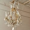 Baccarat style gilt bronze and crystal chandelier