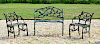 GROUP OF AMERICAN PAINTED CAST IRON GARDEN SEATS, JANES BEEBE & CO., N.Y.