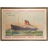 French CGT Line steamship poster