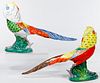 Italian Majolica Handpainted Bird Sculptures