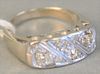 14k white gold ring set with eight diamonds, 4.4 gr., size 5.