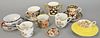 Tray lot with cups and saucers, Royal Crown Derby and Imari cups and saucers, 19th C. or earlier, Herend cups, Ovington fitted cup and a miniature Ima