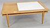John Widdicomb marble top coffee table, 17 1/2" h., top 32" x 48".