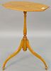 Eldred Wheeler tiger maple top candle stand, 28" h., top 14" x 19 1/2".