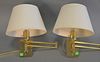 Pair of Hansen brass reticulated wall mount lamps with all parts, marked Hansen Lamps, New York.