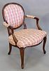 Custom upholstered Louis XV style armchair, 35 1/2".