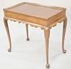 Kittenger custom mahogany Queen Anne style tea table with candle slides, 26 1/2" h., top 18" x 29".