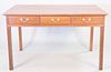 Eldred Wheeler cherry work table with three drawers, 30 1/2" h., top 34" x 52".